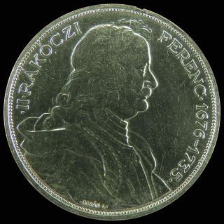 Hungary 1935 - 2 Pengo - 0,  640 Silver Coin - Ferenc Rakoczi Ii photo