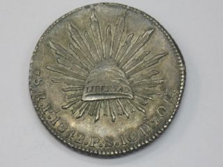 1842 Silver Mexican Spanish 8 Reale Potosi photo
