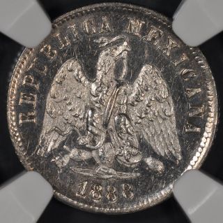 1888 - Mo M Ngc Ms65 Mexico 10 Centavos Flashy photo
