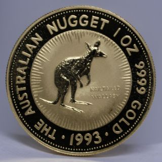 1993 Australia Nail - Tailed Wallaby Nugget 1 Oz.  9999 Fine Gold Bu Nr 01216420b photo