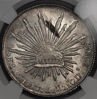 1877 - Ca Jm Ngc Ms62 Mexico 8 Reales photo