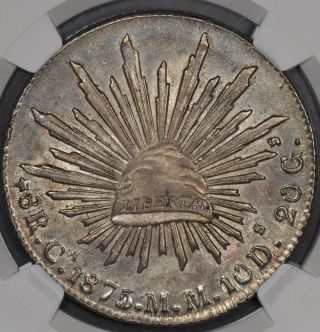 1875 - Ca Mm Ngc Au58 Mexico 8 Reales photo