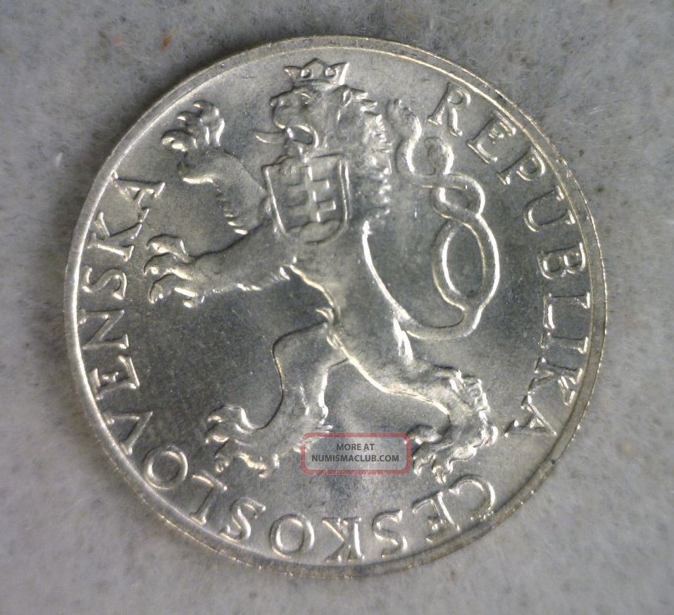 Czechoslovakia 50 Korun 1948 Bu Silver Coin (stock 0146)