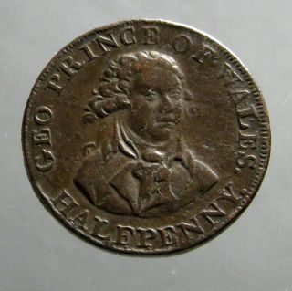 1795 Copper Half Penny_conder Token_middlesex_george,  Prince Of Wales photo