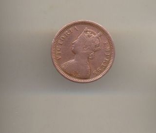 1895 British India Queen Empress 1/2 Pice Copper Coin. photo