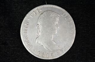 1819 Spanish Mexico 8 Reales Jj Silver Coin.  Ferdin - Hispan - Et - Ind Rex photo