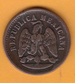 1 Centavo 1894 Mexico Copper Coin photo