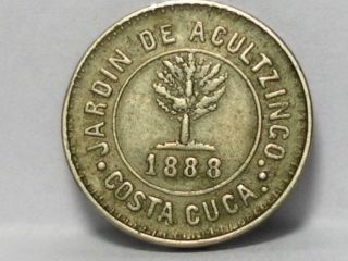 1888 Guatemala 1/2 Real Hacienda Token Teofilo Palacios Jardin De Acultzinco photo