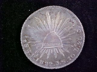Mexico Potosi 1832 - Pi Js Km 377.  12 8 Reales Traces Of Luster photo