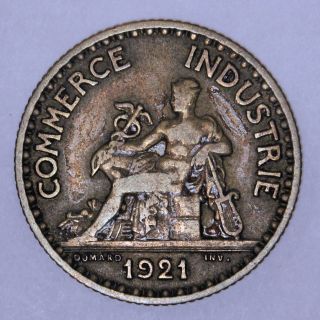1921 France 1 Franc Coin photo