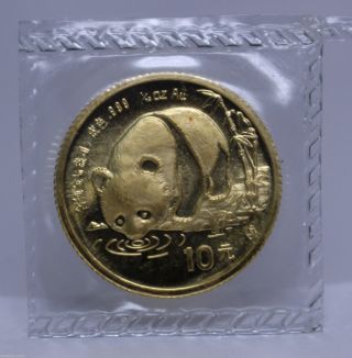 1987 Gold Chinese Panda 1/10 Oz China Proof In Seal 01206820b photo