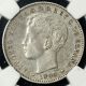 Spanish Puerto Rico 1895 20 Centavos Ngc Au - 50 Scarce 1 Year Type Looks Great North & Central America photo 1