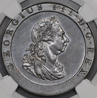 1797 - Soho Ngc Ms63bn Great Britain Penny (1/2 Carthweel) photo