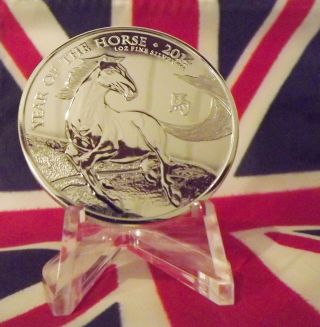 2014 Uk Lunar Year Of The Horse £2 = 1 Oz.  999 Pure Silver : Gorgeous Prooflike photo