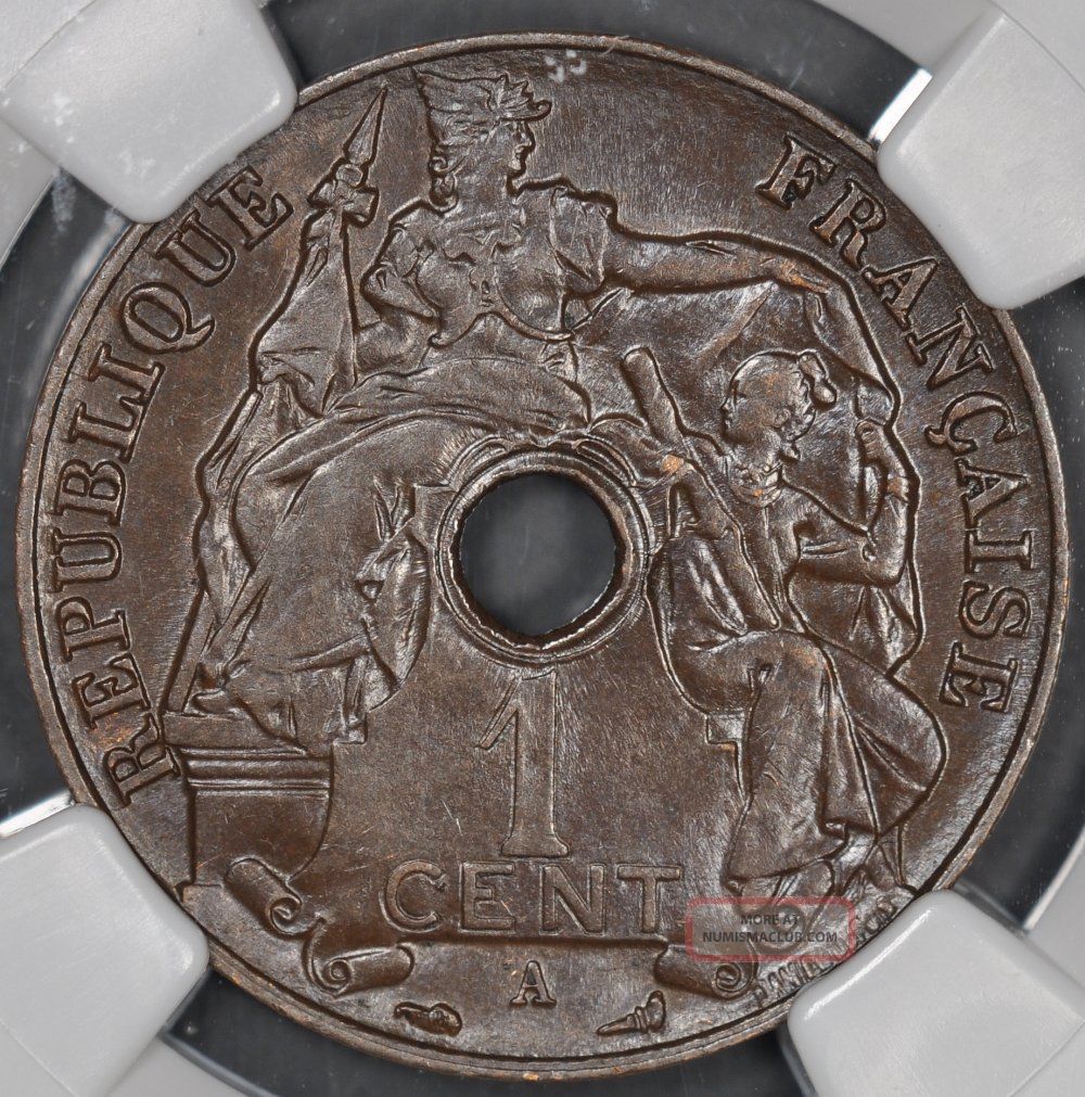 1921 - A Ngc Ms65bn French Indo - China Cent