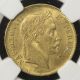 France 1869 Bb Gold 20 Francs Ngc Ms - 64 Sharp Bright & Lustrous Only 6 Better Europe photo 1