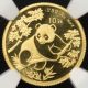 China 1992 1/10 Ounce Gold Panda Ngc Ms - 69 10 Yuan 1/10 Troy Oz.  999 Pure Gold China photo 2