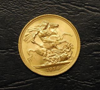 1974 Elizabeth Ii Gold Sovereign.  235 Agw 