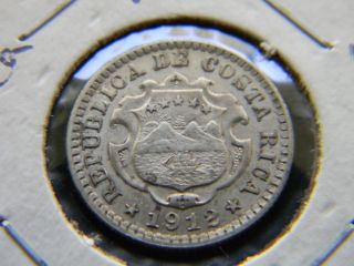 Costa Rica 1912 10 Centimos.  9 Silver Limited Mintage Km 146 photo