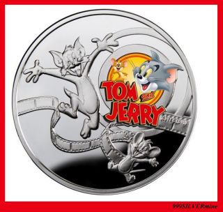 Tom And Jerry Silver Commemorative Coin 2013 Niue Island photo