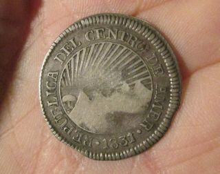 Silver Coin Central American Republic 2 Reales 1831 F/vf photo