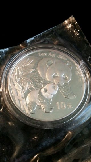 2004 China Panda 1oz Silver.  999 Coin photo