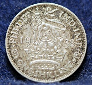 Great Britain,  1938 Shilling,  Silver,  Extremely Fine photo