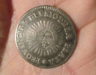 Silver Coin Argentina 2 Soles 1826 Vf photo
