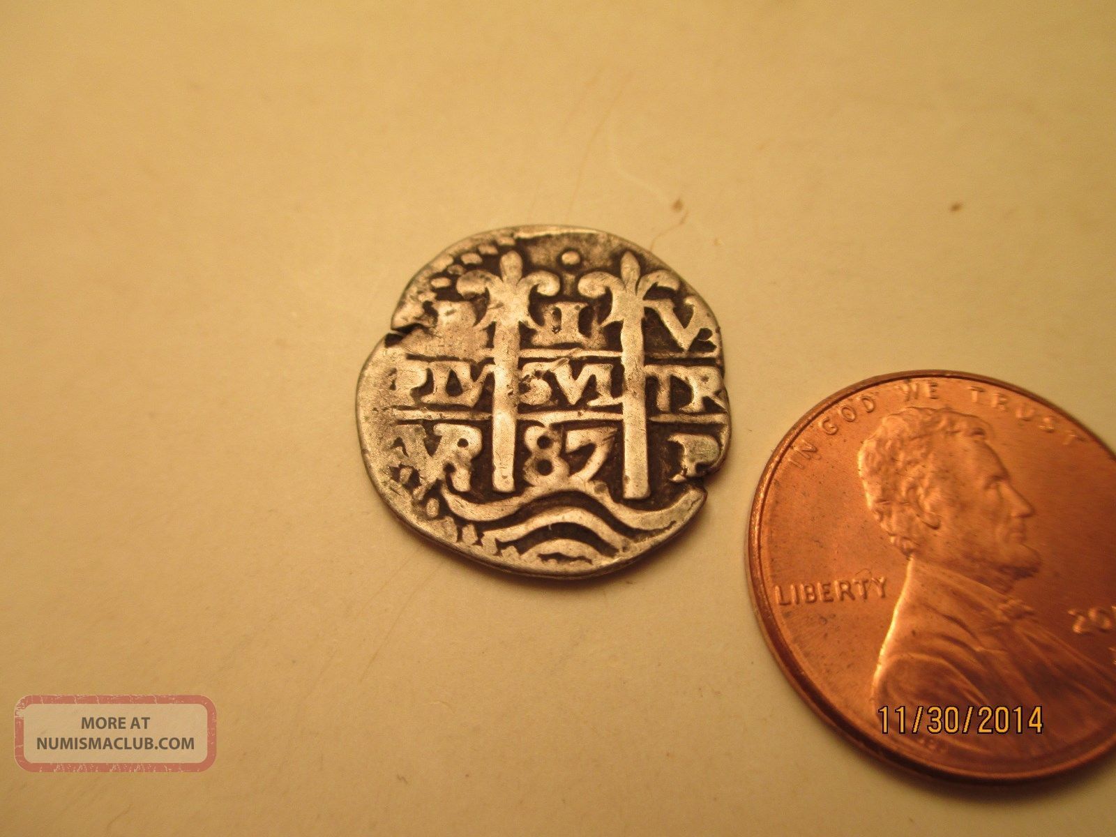 Spanish Silver 1 Reale, Potosi 1687, Two Dates