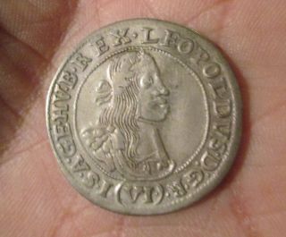 Silver Coin Austria 6 Krajezar Leopold 1 1667 Vf/xf photo
