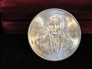 1979 Mexico Cien 100 Pesos Silver Coin photo