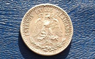 . 720 Silver 1937 Mexico 20 Centavos Cap & Rays Circ Km 438 Coin 605 photo