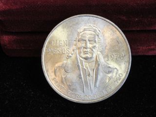 1978 Mexico Cien 100 Pesos Silver Coin photo