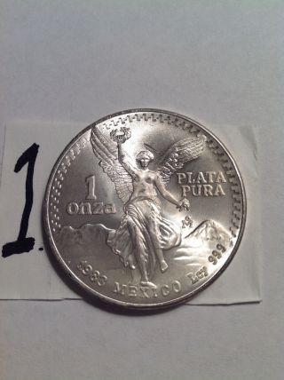 1983 Mexican Libertad.  999 Fine One Silver Bullion Coin photo
