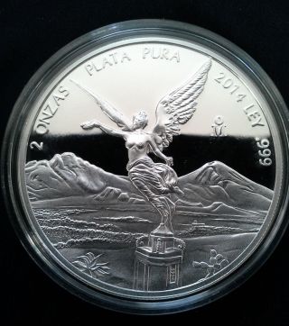2014 2 Oz Silver Mexican Libertad Proof - In Capsule photo