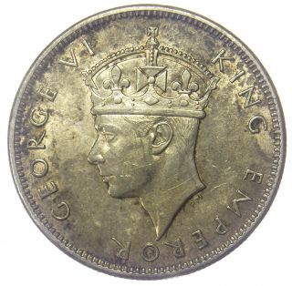 Fiji 1 Shilling,  1942 Silver Coin Au Toned Lustrous photo