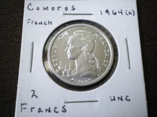 1964 French Comoros Islands 2 Francs photo