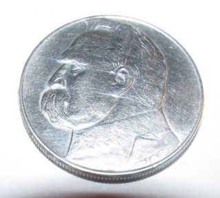1936 Poland 10 Zlotych Silver Coin 22 Grams Rare Coin Jozef Piludski Sweet photo