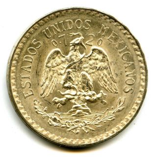 One 1940 Mexico Silver One 1 Peso 32410 photo