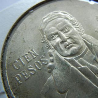 1978 Cien Pesos Coin, .  720 Fine Silver photo