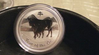 Perth 2009 Lunar Year Of The Ox Silver Coin 999 photo