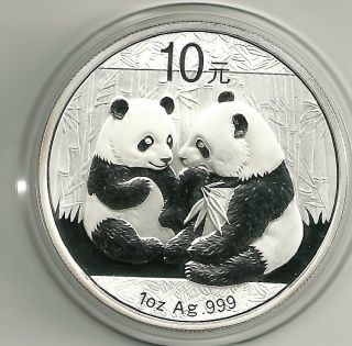 Pure Silver 2009 Panda One Oz.  10 Yuan From China photo