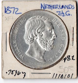 Netherlands 2 - 1/2 Gulden,  1872 photo