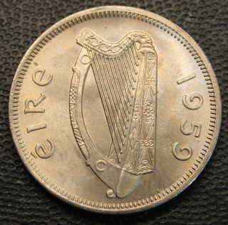 Ireland - 1959 Irish Florin 2/ - Brilliant Uncirculated Two Shilling Irland Coin photo