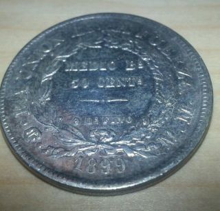 1899 Bolivia Silver Coin 50 Centavos Cent Km 161 Rare photo