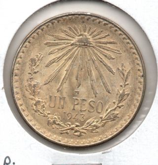 Mexico - One Peso,  1943 -.  720 Oz.  Silver photo