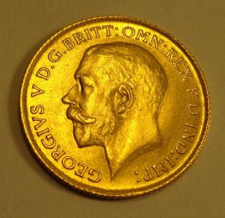 1914 Half Sovereign King George V - Dragon Coin - 22 Carat Gold - Coin photo