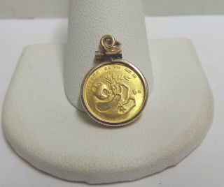 Gold Coin 1984 Panda Bear With 14kt Yellow Gold Holder photo