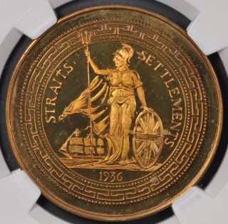 1936 (1984) Ngc Pf66rb Fantasy Straits Settlements Crown Fm - 67 Bronze Coincraft photo