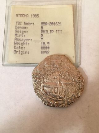 Atocha Shipwreck Coin - 8 Reale   Sh4 photo